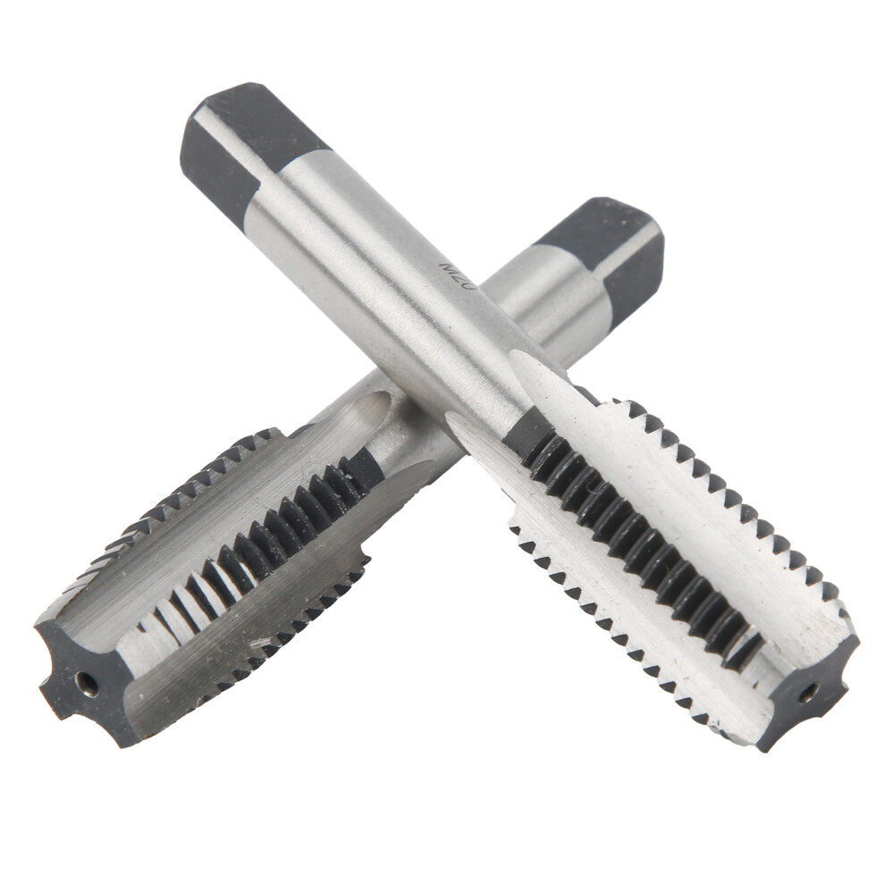 2Pcs First Second Hand Tap Metric M20 Thread Straight Flute Carbon Steel Tapping Tool 9411323157486