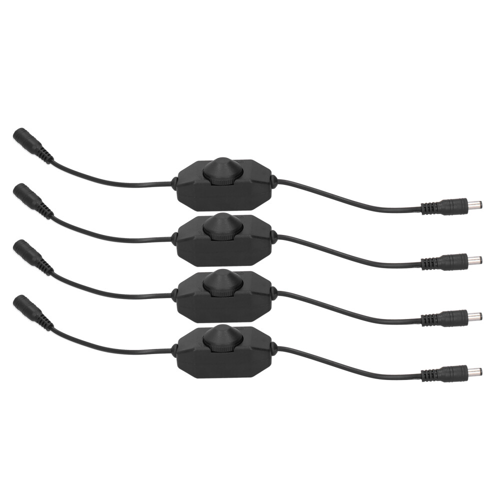 4Pcs 12V Led Brightness Dimmer Lamp Stepless Dimming Knob Controller Accessory Black 7621323159904
