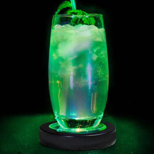 LED Coaster Round Cup Drink Mat Light Tableware Luminous Base with Gravity Sensor for Bar KTV 2