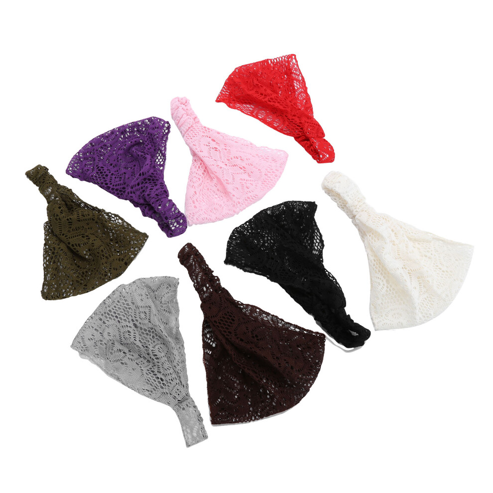 8pcs Lace Headbands Hairbands Hollow Elastic Women Girl Hair Stretchy Bands Hair Accessories