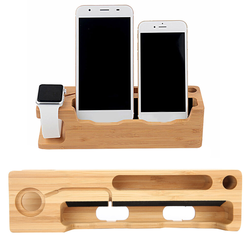 Bamboo Charging Stand Holder Portable Desktop Charge Organizer For Ios Watch Mobile Phone 5071323160363