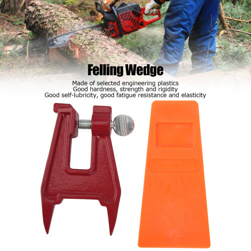 5.5in Orange Felling Wedge Logging Tree Cutting Wedge with Guide Plate Bracket Accessories 2