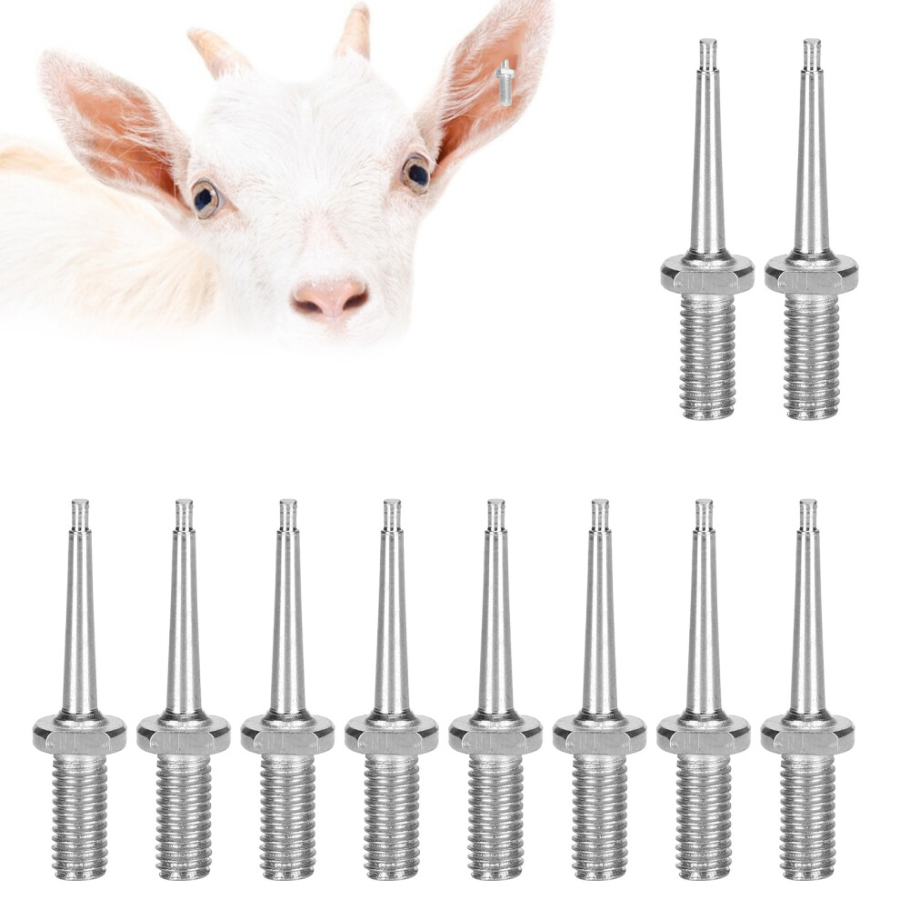 10Pcs Ear Tag Pin Stainless Steel Livestock Ear Tag Plier Accessory For Cattle Pig Sheep 4981323162230