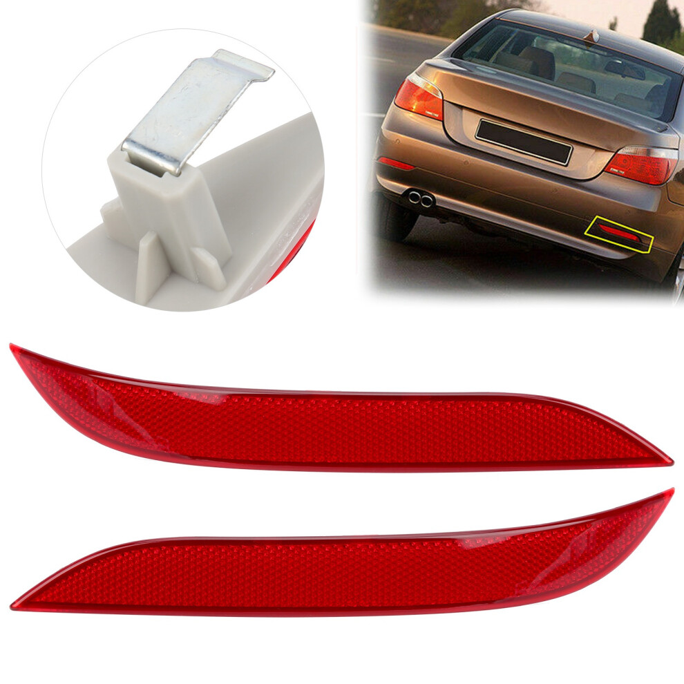 Pair Rear Bumper Reflector 63146915039 63146915040 Replacement Fit For E60 5ÂSeries 2003Â2007 3151323165246