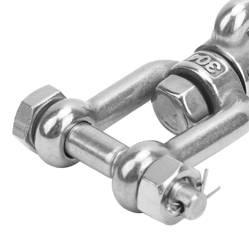 2Pcs Anchor Swivel Shackle 304 Stainless Steel Rotating Ring Connector With Insurance M10 4151323164668
