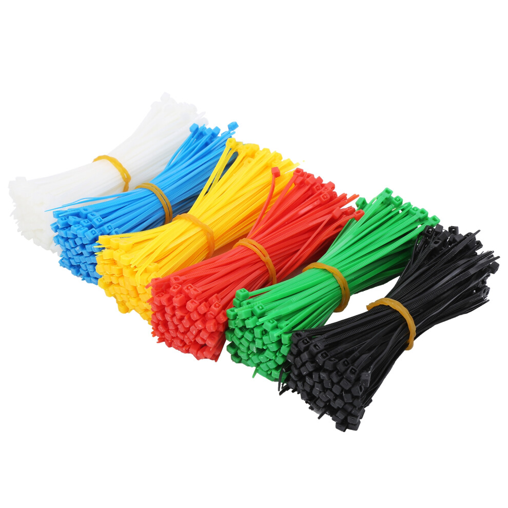 900Pcs Selflocking Nylon Cable Ties Multicolor Portable Zip Ties Organizer Accessory 4941323164863