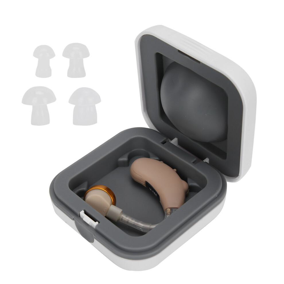 Hearing Aids Set Portable Ear Sound Amplifier Supplies with Earplugs Storage Box for the Seniors