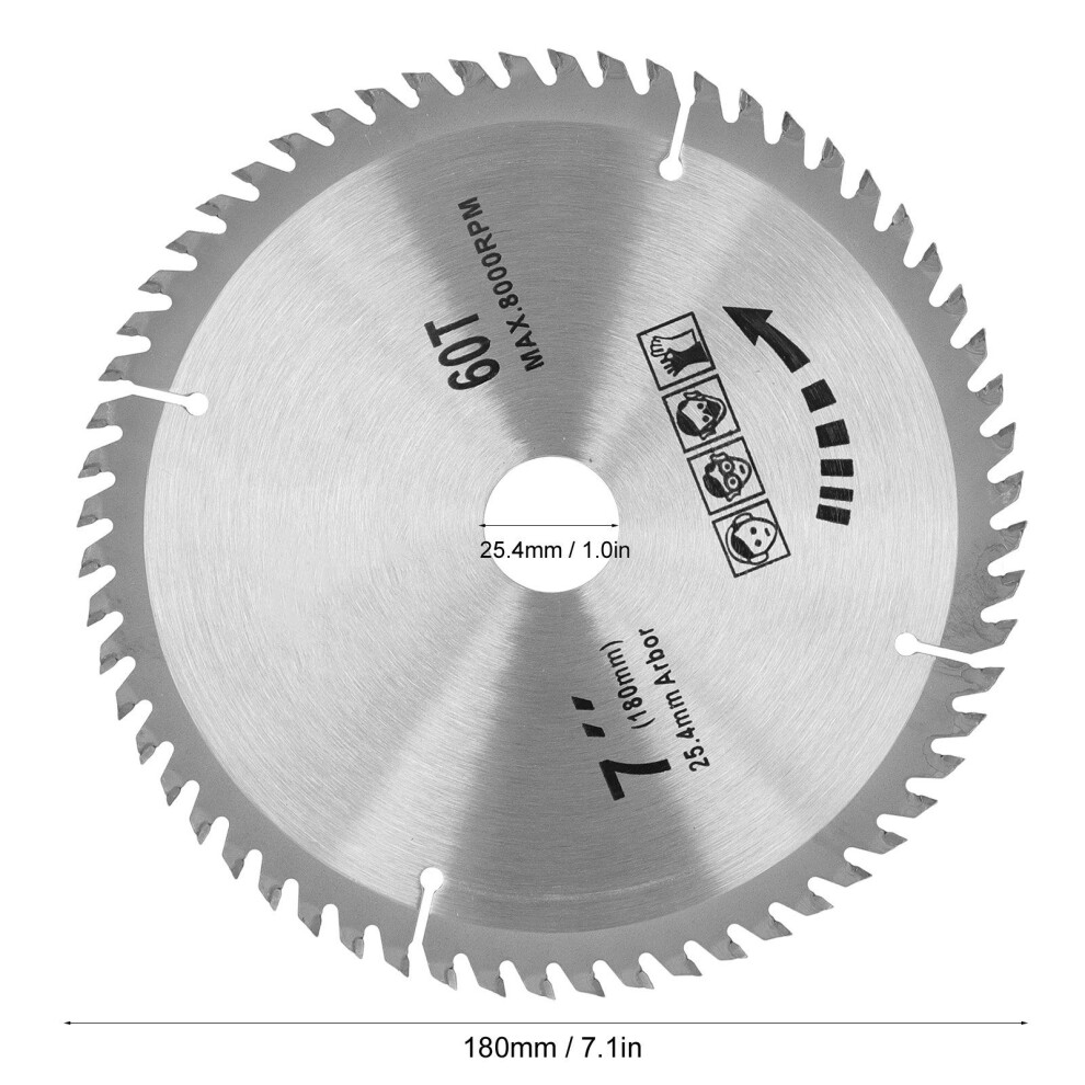 7X60t Circular Saw Blade Woodworking Cutting Disc Tool Carpentry Accessory 180Mm 7891323170111