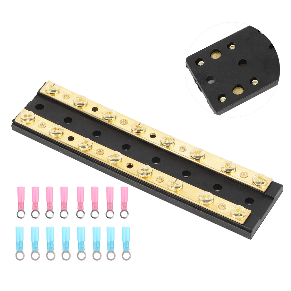 60A Dual Row Independent Busbar With Heat Shrinkable Tube Terminal For Truck Car Yacht Ship8-Position Terminal 7901323173019