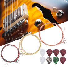 Professionelles Akustik-Gitarrensaiten-Set 3er Pack mit 8 Plektren zxs0002