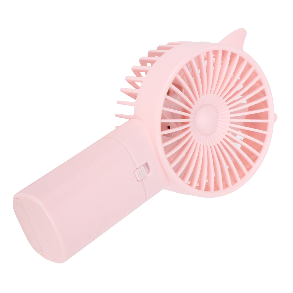 Pink Mini Portable Handheld Fan - Quiet Battery-Powered (2xAA), Lightweight for Home, Office & Travel