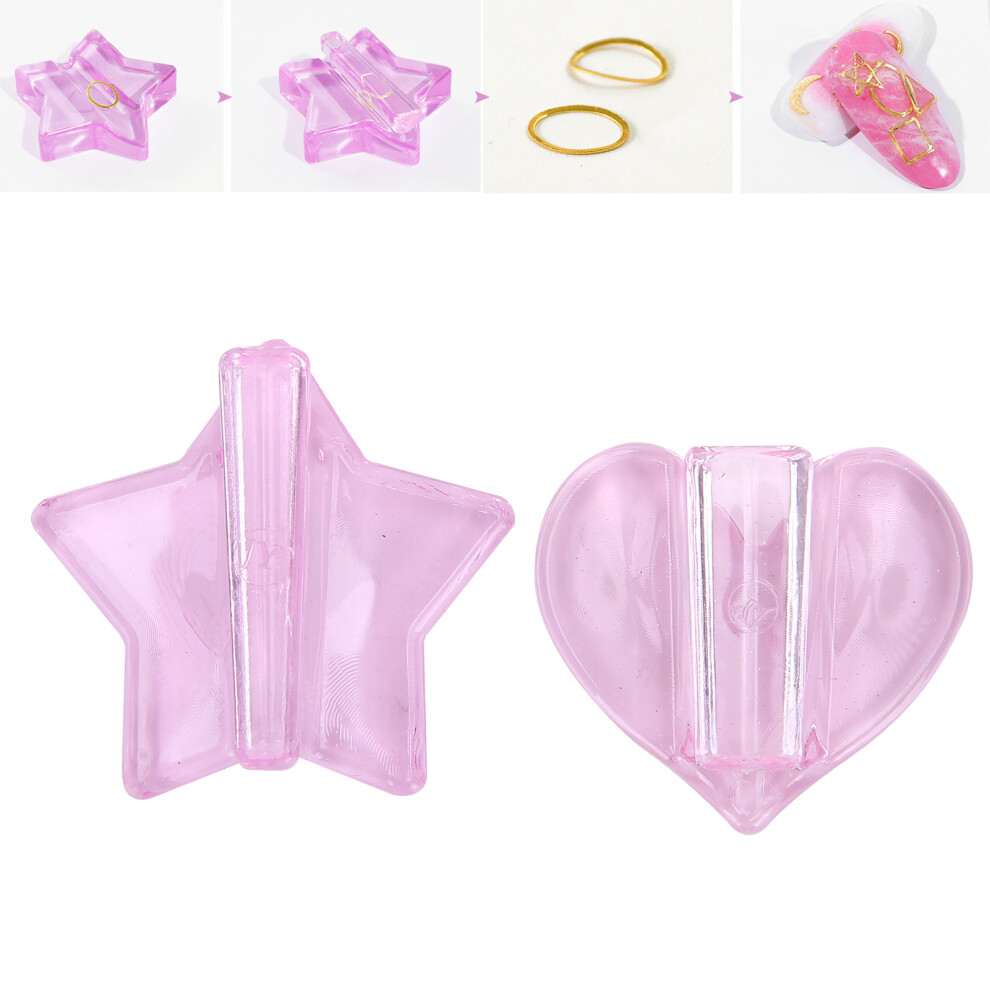 Nail Embossed Mould Star Heart Shape Nail Art Metal Frame Bending Molds Manicure Tool