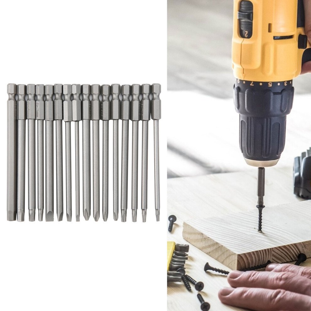 16Pcs 100Mm Screwdriver Bits Set Hex Cross Slotted Hollow Pentalobe Bit Screwdriver Accessories 4251323181662