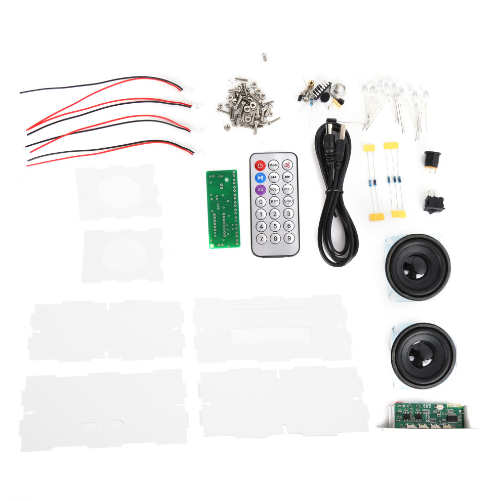 Diy Bluetooth Speaker Box Kit Small Voice Control Electronic Sound Amplifier Set Light 6901323182708