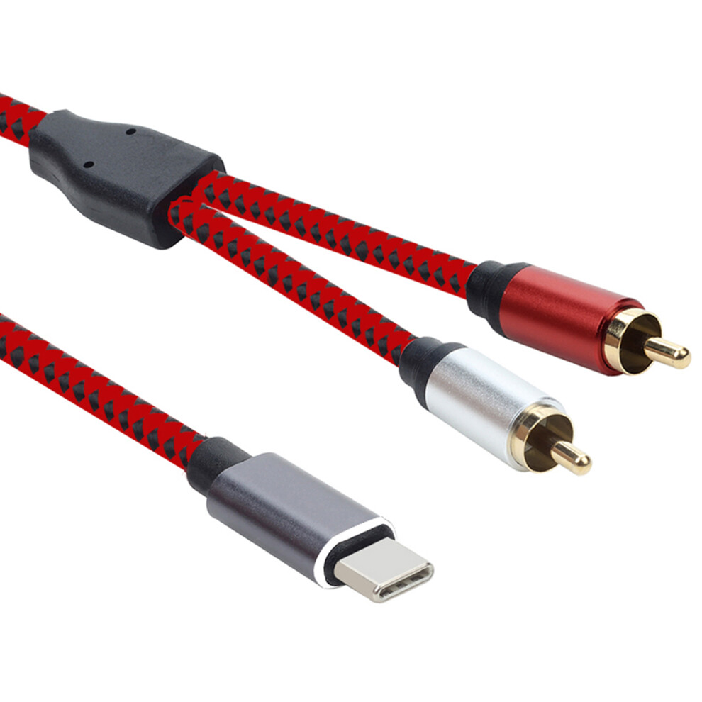Plating Typec Male To 2Rca Male Audio Cable For Moible Phone Tablet Laptop(0.5M ) Gold 8701323183334