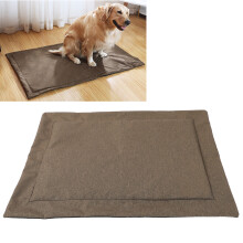 Pet Dog Cat Biteresistant Sleeping Mat Large Four Seasons Universal Removable Pad(brown M)