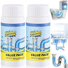 2Pcs Powerful Sink Foaming Sink and Drain Cleaner,Wild Si/nk and Dra/in Cleaner,Drain Clog Remover,Powerful Pipe Dredging Agent,Pipe Dredge Deodorant