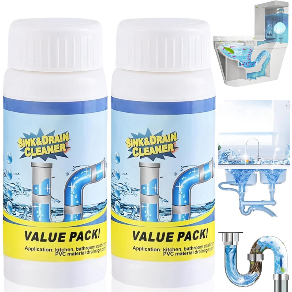 Gogerstar 2Pcs Powerful Sink Foaming Sink And Drain Cleaner,Wild Si/Nk And Dra/In Cleaner,Drain Clog Remover,Powerful Pipe Dredging Agent,Pipe Dredge Deodorant
