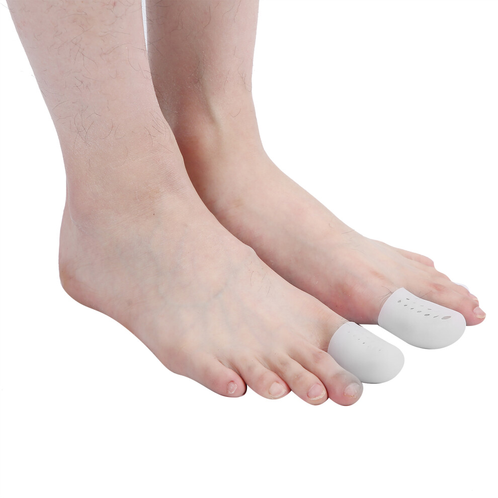 10 Pairs SEBS Big Toe Protector Breathable Blister Pain Relief Reusable Toe Cover SeparaterWhite
