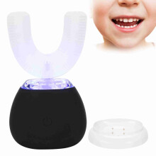 Aufhellende U-förmige Elektrische Zahnbürste für Kinder & Erwachsene, Schwarz, 3,2-3,7 V