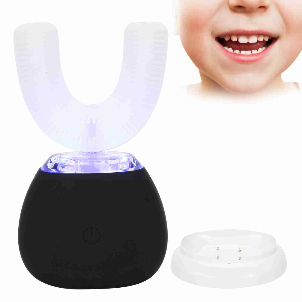 Black Smart U Shape Toothbrush Brightening Ultrasonic Electric Toothbrush For Child Adult( )