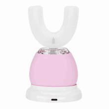 U-Form Ultraschall-Elektrische Zahnbürste für Kinder & Erwachsene, Rosa, 200mAh