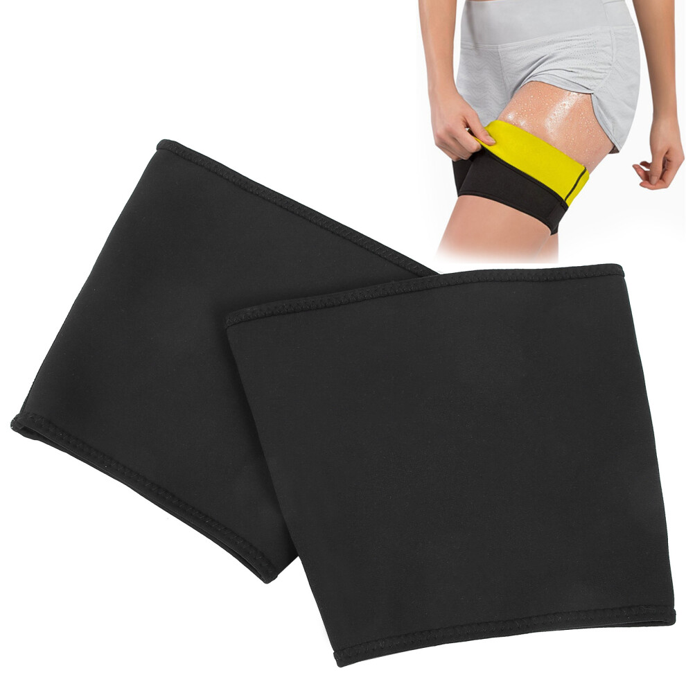Thigh Compression Sleeve Sweating Leg Support Socks Support Hamstring Thigh Trimmer (Yellow)L
