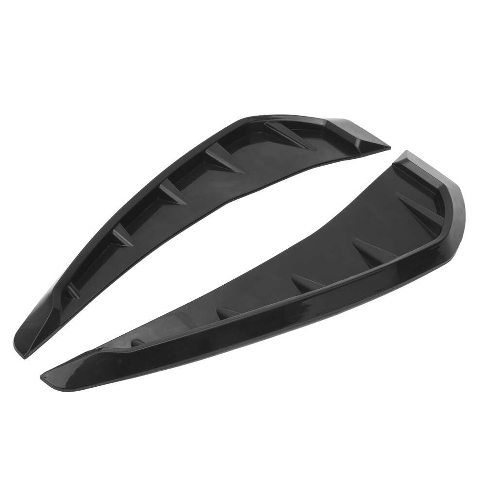 Pair Side Fender Vent Cover Trim Pu Rubber Glossy Universal Car Exterior Decor Black 9491323192397