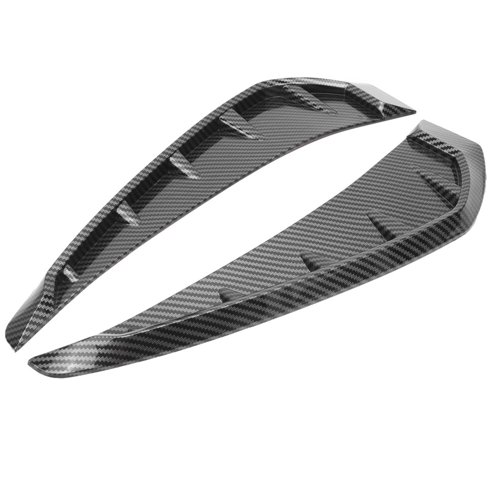 2Pcs Fender Vent Air Wing Cover Trim Carbon Pattern Pu Rubber Board Car Universal Black 7621323192383