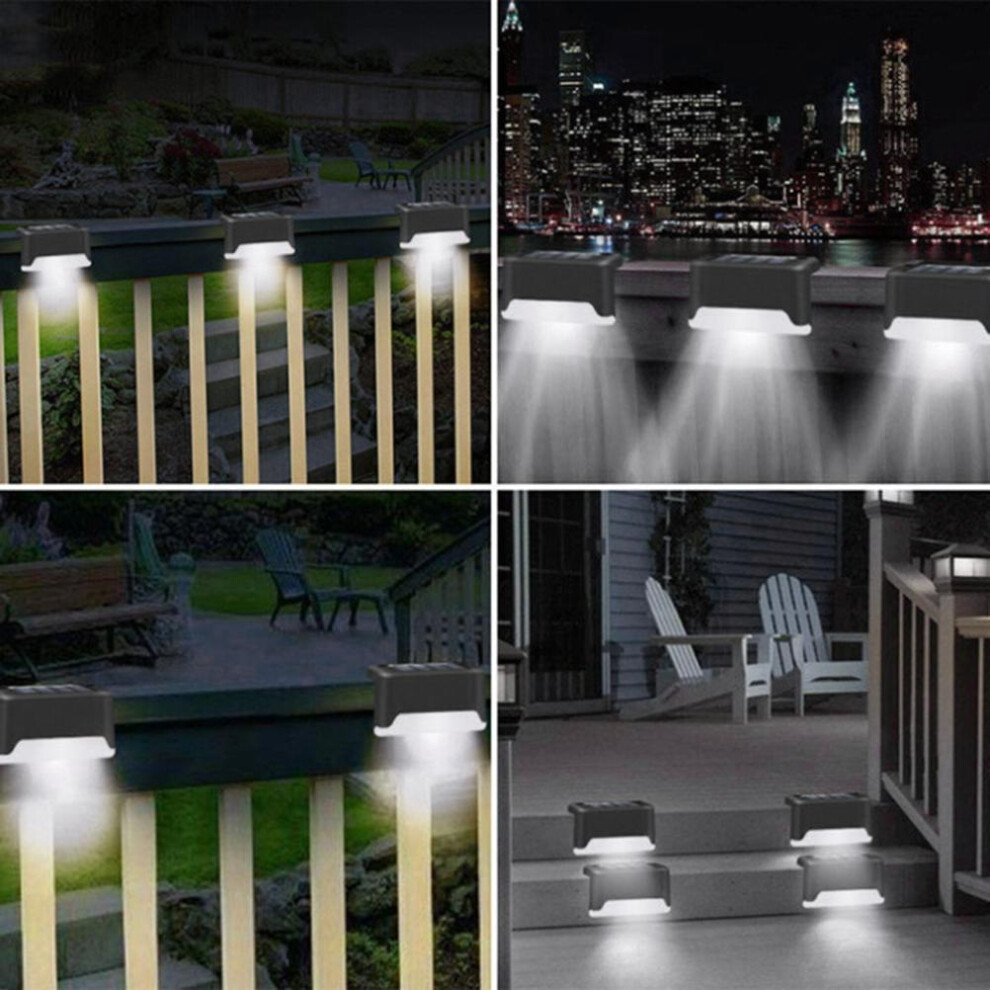 Outdoor Solar Deck Lights Solar Step Lights Waterproof Led Solar Lights White Light for Outdoor Stairs Fence Yard Patio