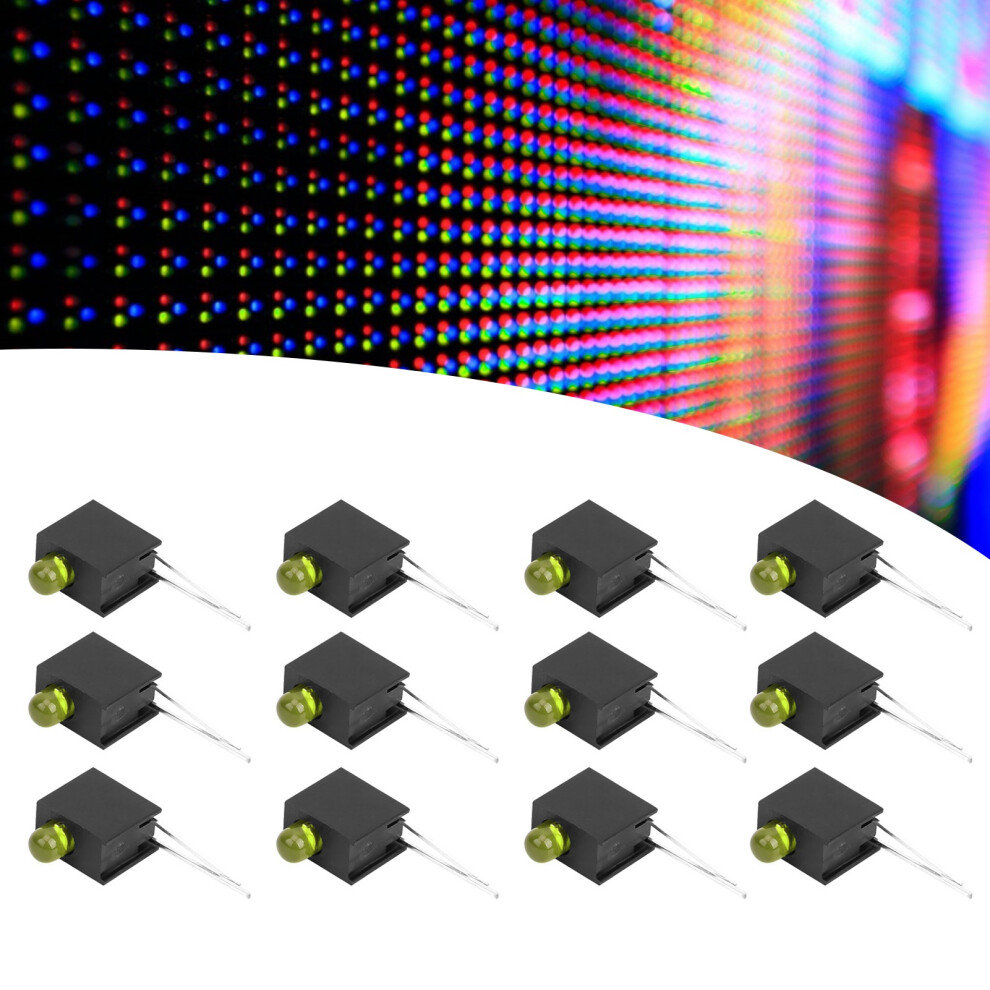 100Pcs 3Mm Led Shade Diode Light Kit With Holder Side Single Hole Industrial Accessoriesyellow Light 9361323195929
