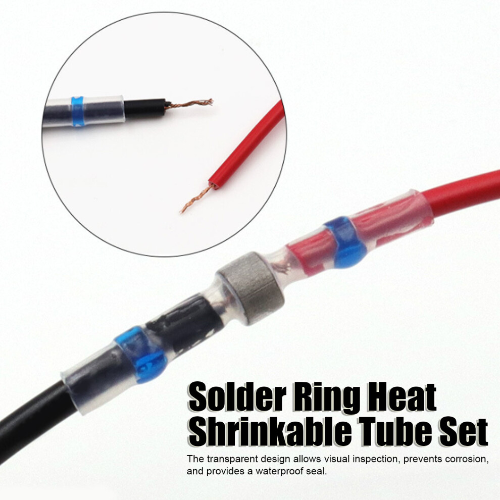 100Pcs Solder Ring Heat Shrinkable Tube Set Colorful Insulation Cable Connect Terminals 7601323195980