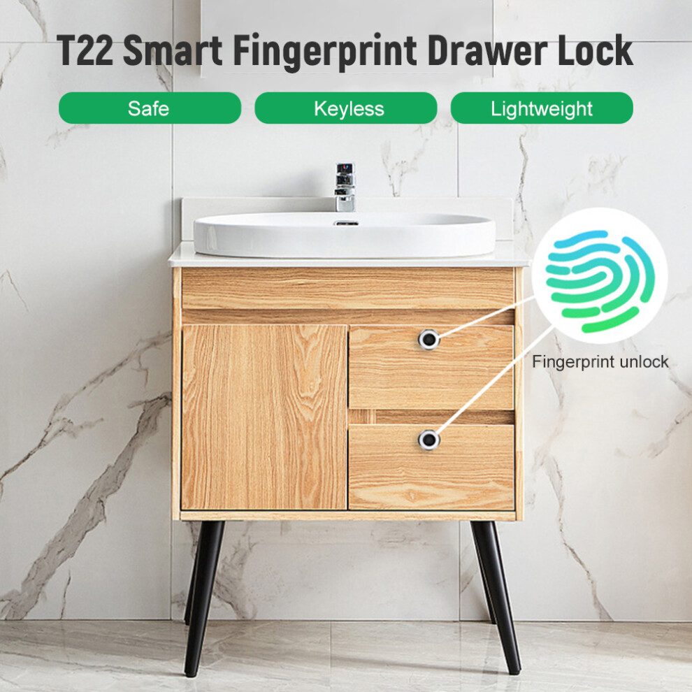 T22 Smart Fingerprint Lock Electronic Drawer Lock Keyless Biometric Cabinet Lock Usb Rechargeable Lock For Home Office 3251323200494