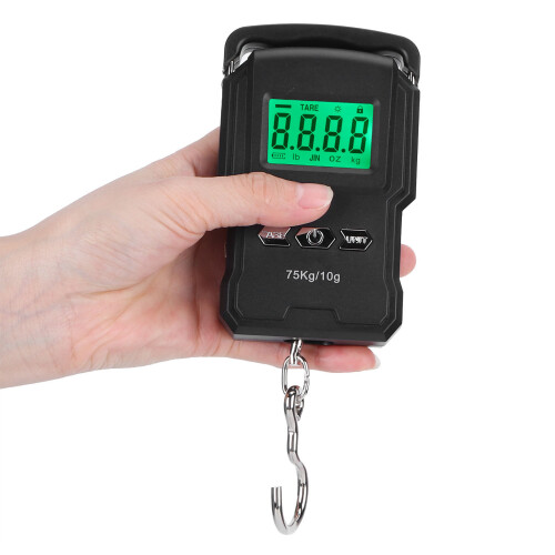 Portable Digital Scale Digital Display Hanging Hook Electronic Scale with Measuring Tape 75kg 2