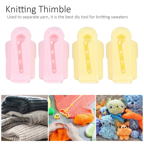 4Pcs Knitting Thimble Finger Guide Splitter for DIY Fun Sweater Wool Sewing Accessories 2