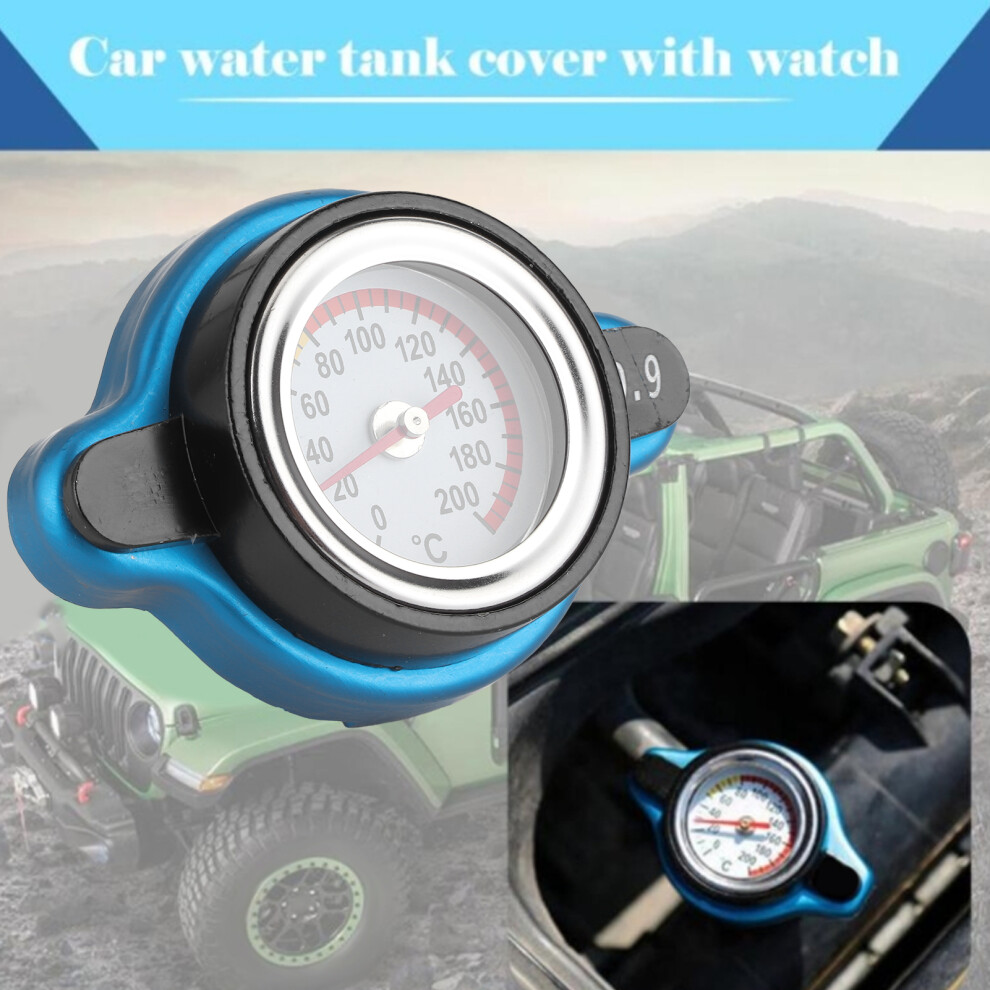 Universal Thermostatic Radiator Cap Water Tank Cover Leakproof W/Temperature Gaugebig Head 0.9Bar 6921323201346
