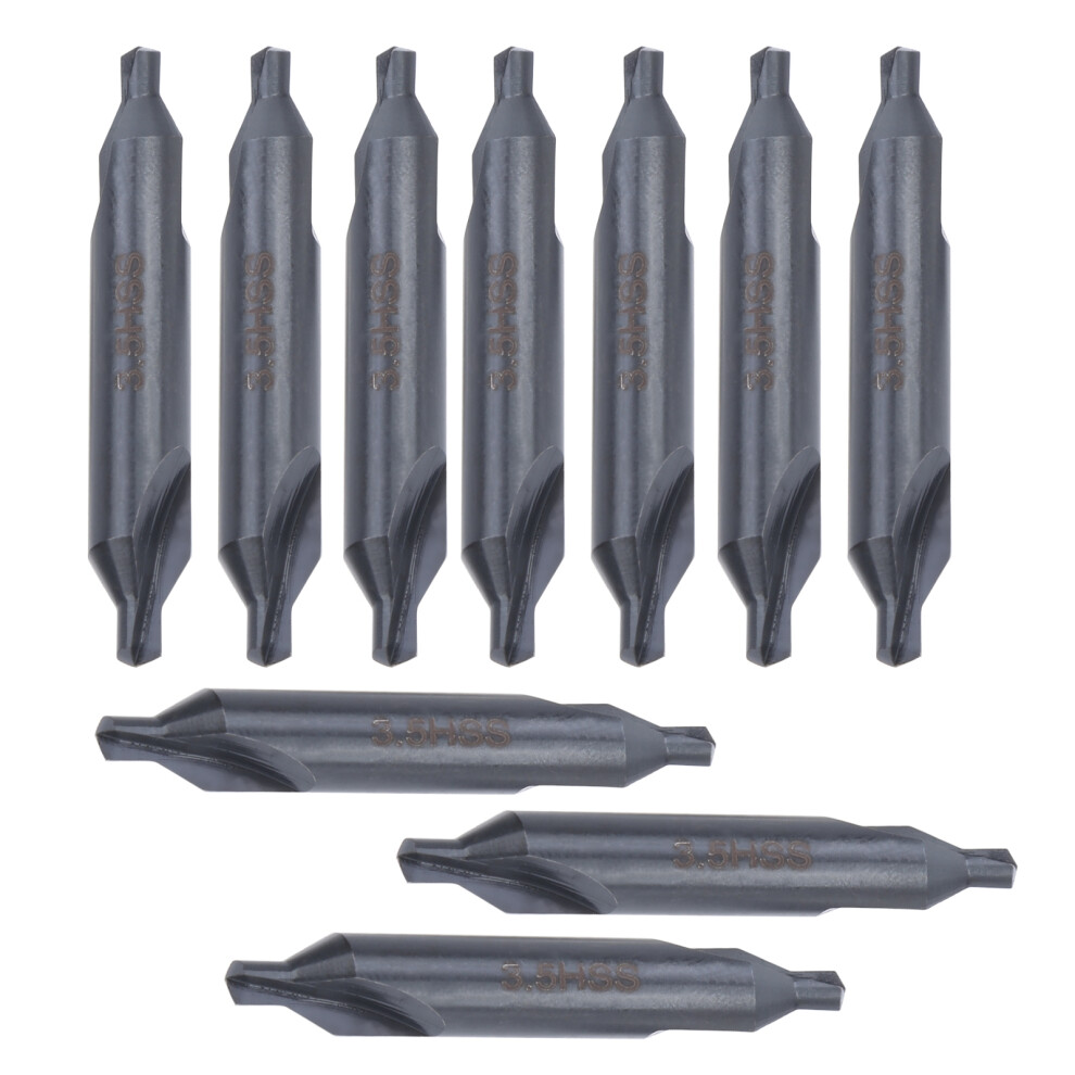 10Pcs Center Drill Bit Hss A-Type For Die Stainless Steel All Ground Spiral Positioning 3.5Mm 4941323202848