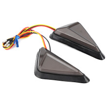 2 Stück Universal L-förmige Dreiecks-LED-Motorradblinker Weiß Gelb IPX66