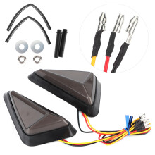 2 Stück Universale L-Form Dreieckige LED-Blinkerlichter 12V Blau Gelb