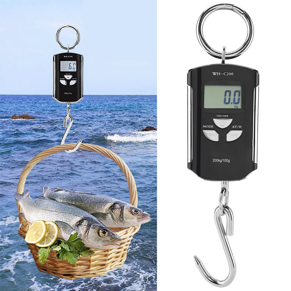 Portable Electronic Hanging Scale Digital Lcd Backlit Display Kg/Lb/Jin 200Kg W/Hook 4981323206255