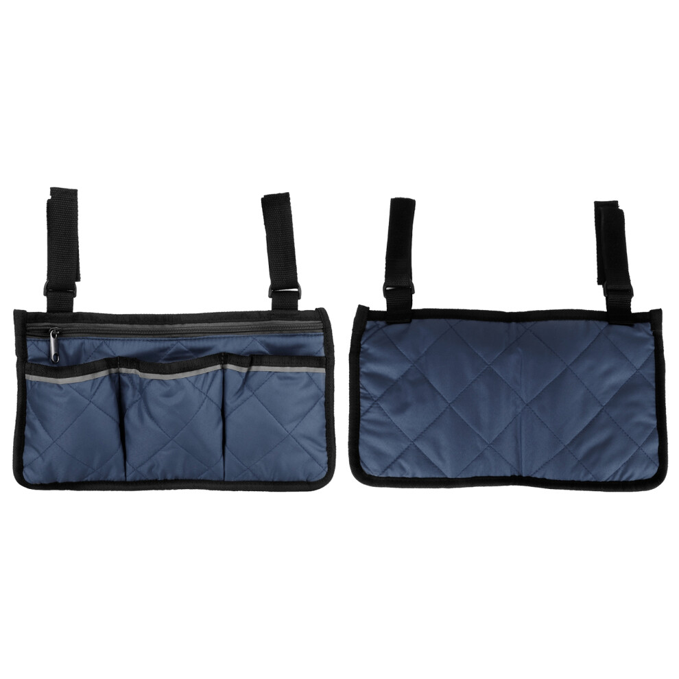 Blue Multifunctional Wheelchair Side Hanging Bag Office Chair Storage Bag Armrest Pouch Organizernavy