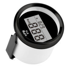Wasserdichter Tachometer 0–9990 U/min, 52 mm, rotes Rücklicht, 9–32 V