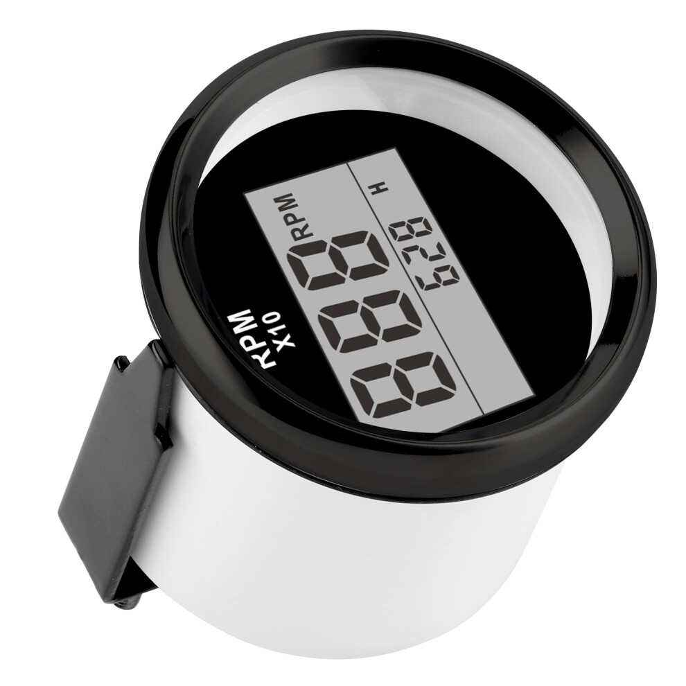 0Â9990Rpm Tachometer Gauge Ip67 Waterproof Backlight 52Mm/2In Lcd Display 9Â32V Dial Cover Red/Black 8461323207408