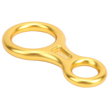 Climbing 35KN Figure 8 Descender Downhill Equipment Alloy Rigging Plate for RappellingGold