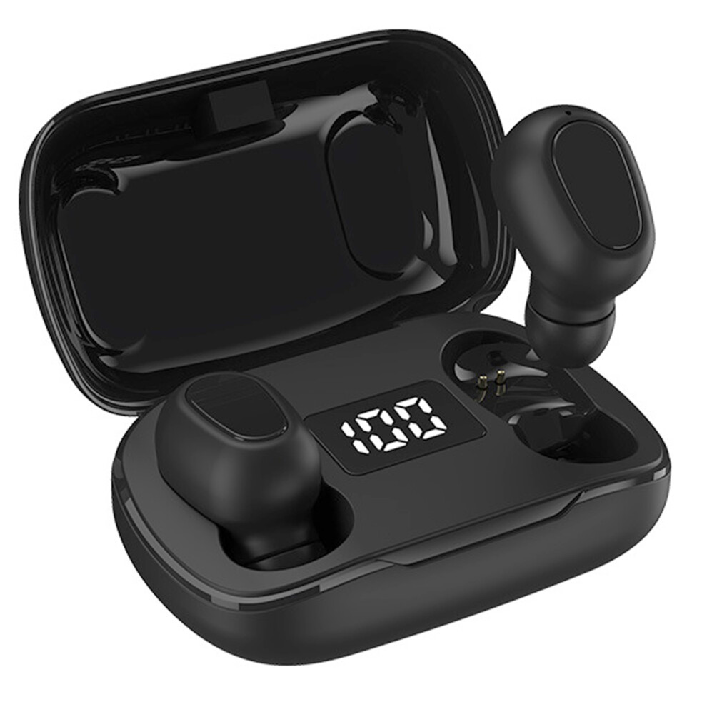 L21pro Digital Display Wireless Bluetooth 5.0 Earphone Inear Binaural Sports Headset( ) Black 8741323212535