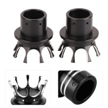 Front Axle Cap Covers Distinctive Crown Styling CNC Aluminum Alloy for Motorbike ModificationBlack Chrome