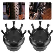Front Axle Cap Covers Distinctive Crown Styling CNC Aluminum Alloy for Motorbike ModificationBlack