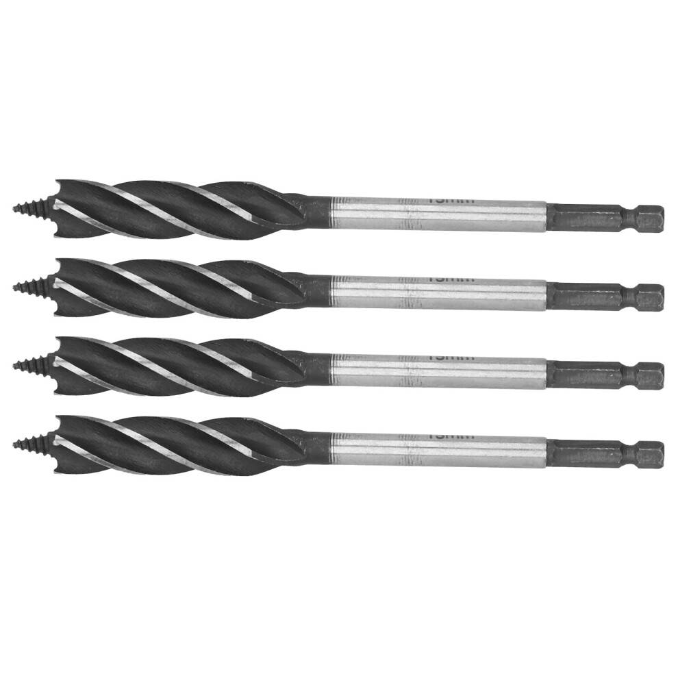 4Pcs Woodworking Drill Bit Metal Hole Saw Auger Bit 4ÂFulte 4ÂSlot Hex Shank Cutter Tool 15Mm 5021323218915