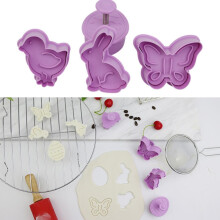 9PCS/Set Easter Mold Plastic Animal Biscuit Cutter Cartoon Rabbit Molds Baking Tool Cupcake DIY Supplies