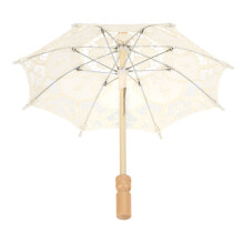 Spitzen-Regenschirm Sonnenschirm Hochzeitsbraut Foto-Requisite Beige Groß & Klein